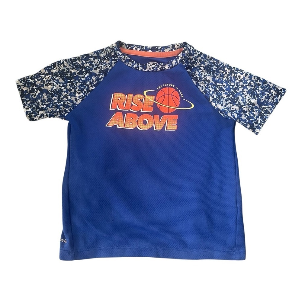 Athletic DriWorks casual blue graphic T-Shirt 5T patterned short sleeves